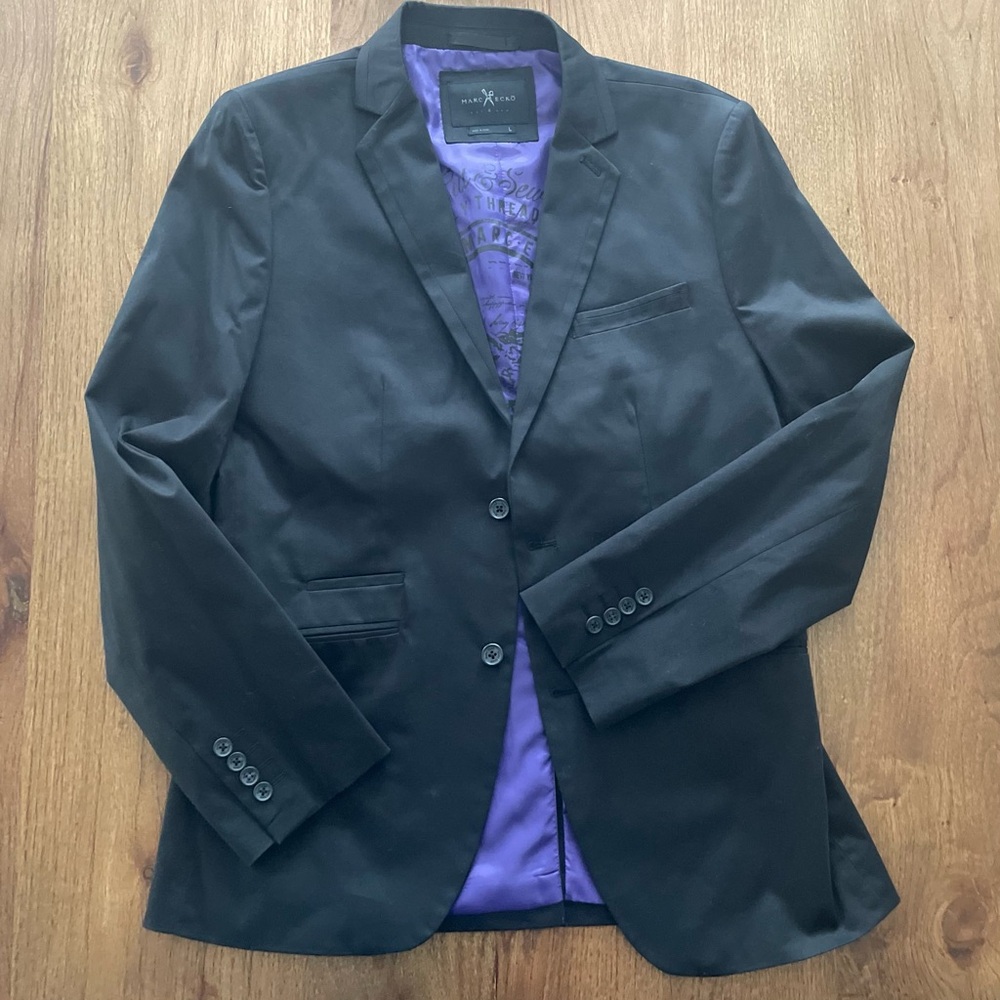 Marc Ecko Black Blazer with Purple Lining